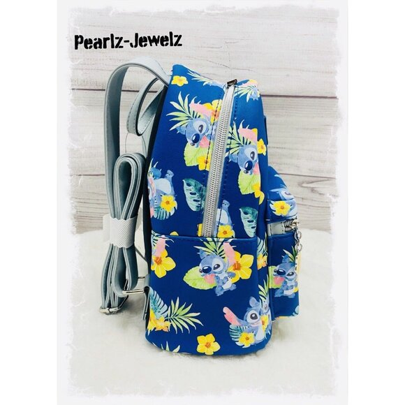 Loungefly Disney Lilo & Stitch Tropical Floral Allover Stitch Mini Backpack main image 4